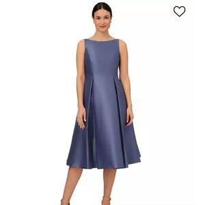 NWT Adriana Papell boat neck tea length dress